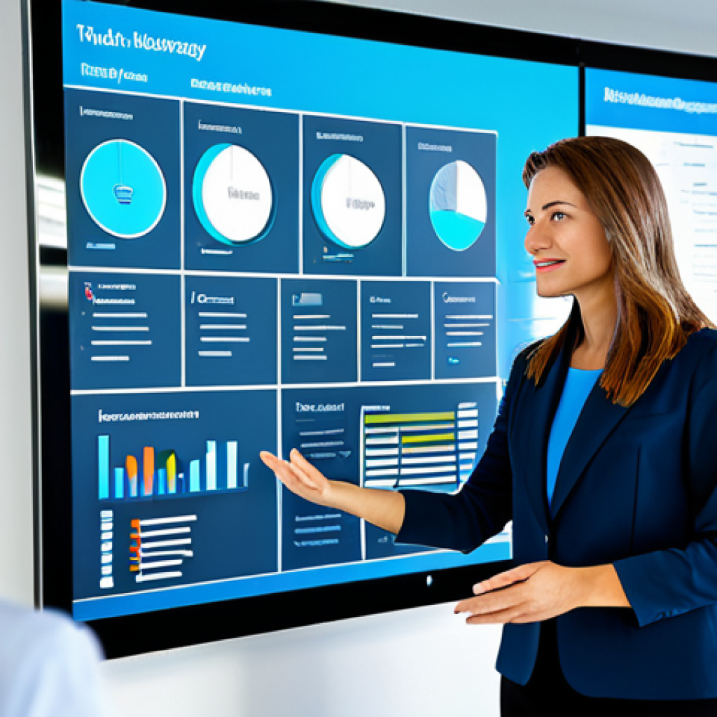 Modern Knowledge Management**
"A professional businesswoman in a modern, brightly lit office, collaborating with colleagues on a large digital screen displaying a knowledge management platform interface. Everyone is fully clothed in appropriate business attire. The scene emphasizes teamwork and efficient information sharing. Safe for work, appropriate content, professional environment, perfect anatomy, well-formed hands, natural pose, high-quality render."
**